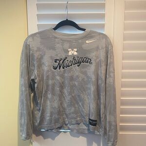 Nike Gray Michigan Long Sleeve Tee
